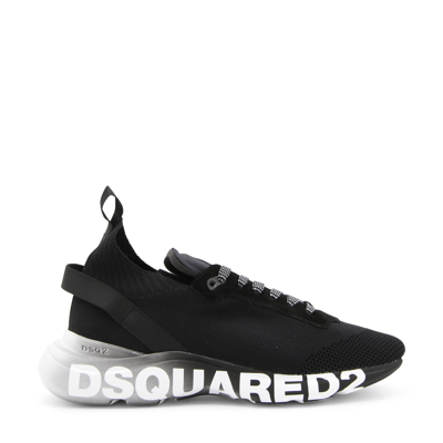 Shop Dsquared2 Black Suede-leather Blend Sneakers