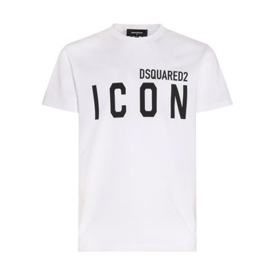 Shop Dsquared2 White Cotton Icon T-shirt In White-black