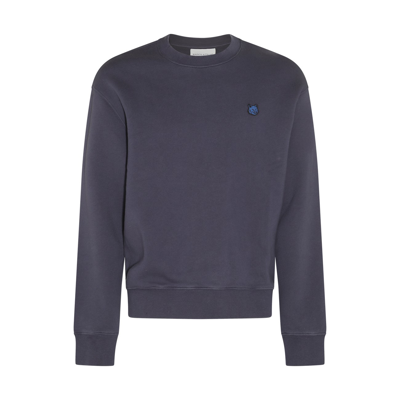 Shop Maison Kitsuné Ink Blue Cotton Bold Fox Sweatshirt