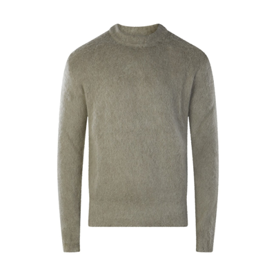 Shop Ami Alexandre Mattiussi Taupe Mohari And Wool Blend Sweater