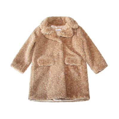 Shop Monnalisa Beige Teddy Coat