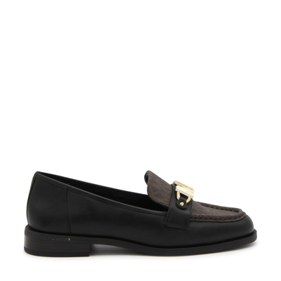 Shop Michael Michael Kors Black Leather Tiegan Loafers