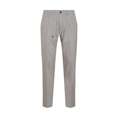 Shop Eleventy Grey Wool Blend Trousers