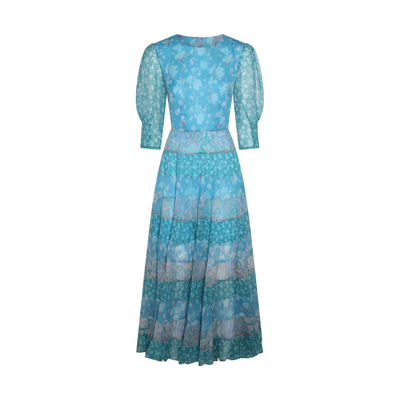 Shop Rixo London Havana Floral Blue Mix Viscose Agyness Dress
