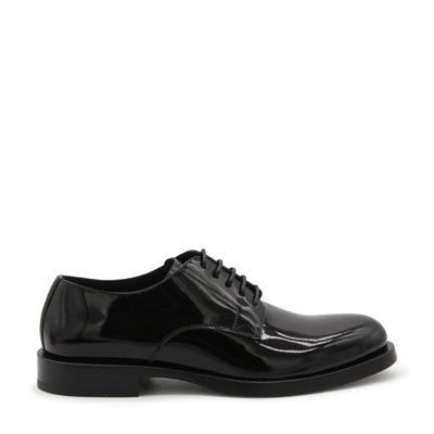 Shop Dolce & Gabbana Black Leather Lace Up Shoes In Nero