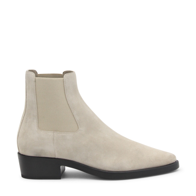 Shop Fear Of God Beige Suede Boots