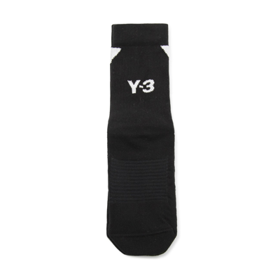 Shop Y-3 Black Cotton Logo Socks