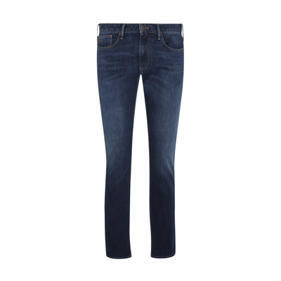 Shop Emporio Armani Blue Cotton Jeans In Denim Blu Md