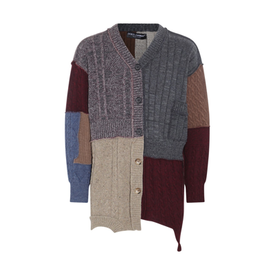 Shop Dolce & Gabbana Multicolour Wool Cardigan