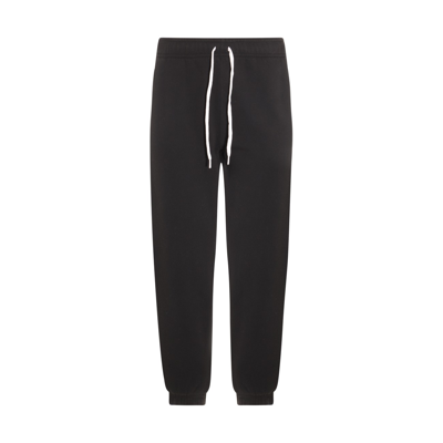 Shop Polo Ralph Lauren Black And White Cotton Blend Track Pants