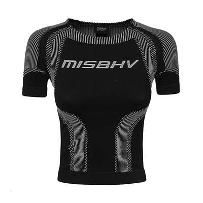 Shop Misbhv Black And White Sport Muted T-shirt In Muted Black