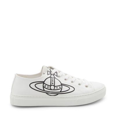 Shop Vivienne Westwood Optic White Cotton Orb Sneakers