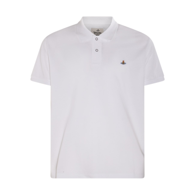 Shop Vivienne Westwood White Cotton Orb Polo Shirt