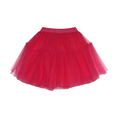 Shop Monnalisa Fuchsia Mini Tulle Skirt In Fucsia