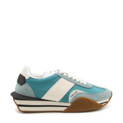 Shop Tom Ford Sage Leather James Sneakers