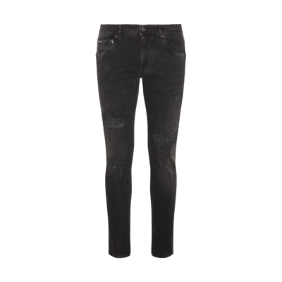 Shop Dolce & Gabbana Black Denim Skinny Jeans