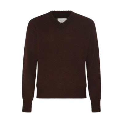 Shop Altea Brown Mohair And Wool Blend Sweater In Marrone