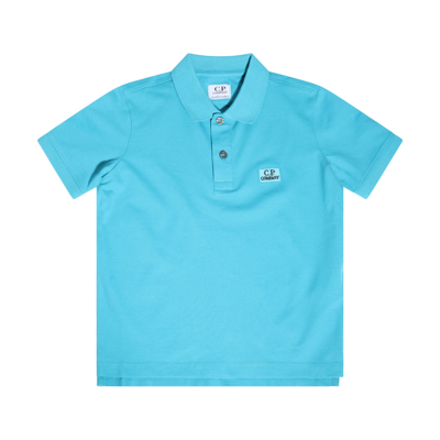 Shop C.p. Company Turquoise Cotton Polo T-shirt In Blue