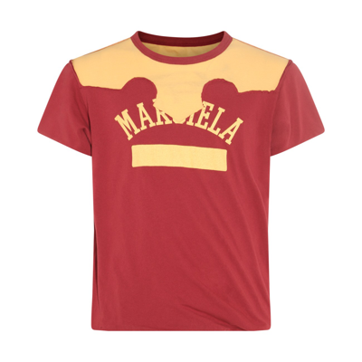 Shop Maison Margiela Red And Yellow Cotton Decortique' T-shirt