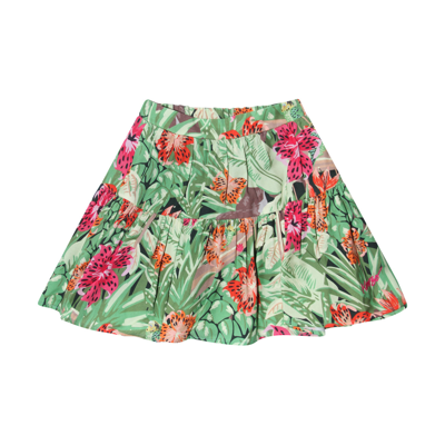 Shop Kenzo Green Viscose Jungle Skirt In Verde Scuro