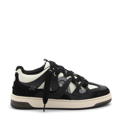 Shop Represent White And Black Leather Bully Sneakers In White Black