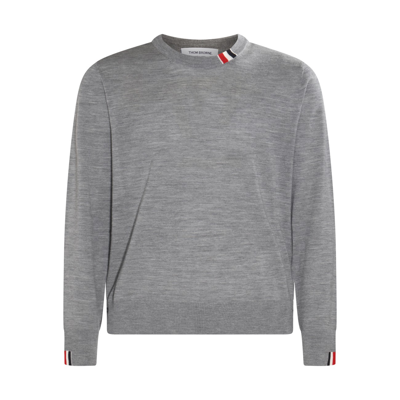 Shop Thom Browne Grey Virgin Wool Sweatshirt In Lt Grey