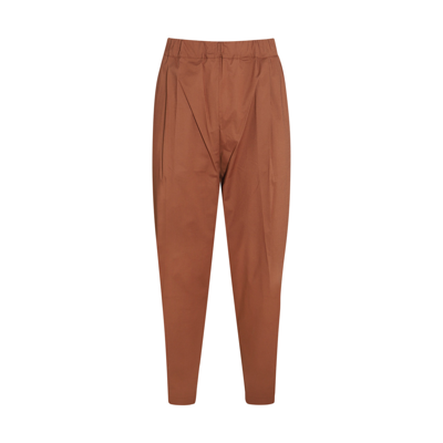 Shop Laneus Brown Chocolate Cotton Stretch Pants