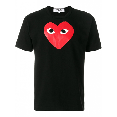 Shop Comme Des Garçons Play Black Cotton T-shirt