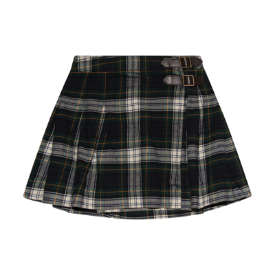 Tartan cotton top mini skirt