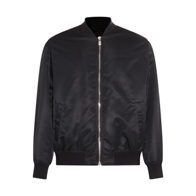 Shop Versace Black And Multicolour Printed Bomber Down Jacket