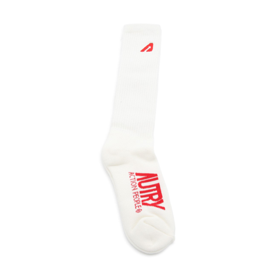 Shop Autry White Cotton Ribbed Socks