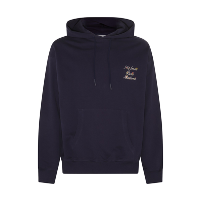 Shop Drôle De Monsieur Navy Cotton Sweatshirt