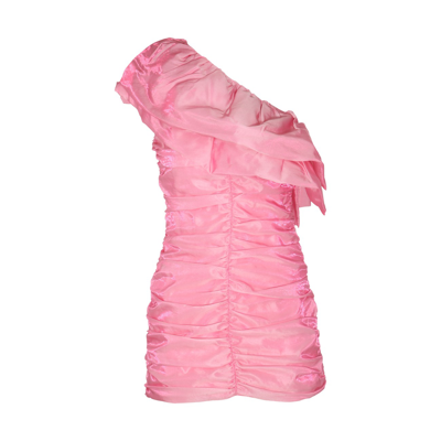 Shop Rotate Birger Christensen Cameo Pink One Shoulder Mini Dress