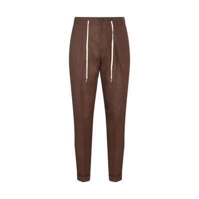 Shop Barba Brown Linen Roma Pants