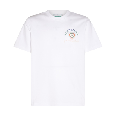 Shop Casablanca White Cotton T-shirt In For The Peace Gradient