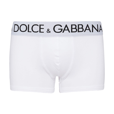 Shop Dolce & Gabbana White Cotton Logo Boxers