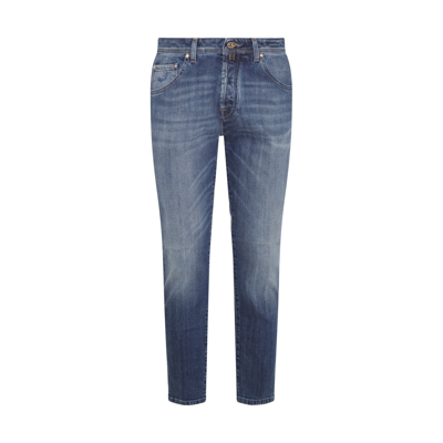 Shop Jacob Cohen Mid Blue Cotton Jeans
