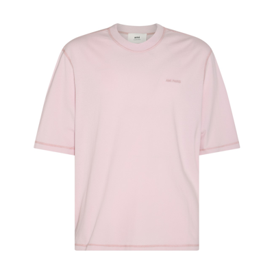 Shop Ami Alexandre Mattiussi Pink Cotton Logo T-shirt