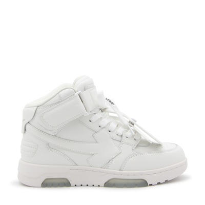 Shop Off-white White Leather Out Of Office High Top Sneakers