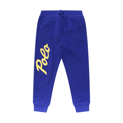 Shop Polo Ralph Lauren Royal Blue Cotton Track Pants