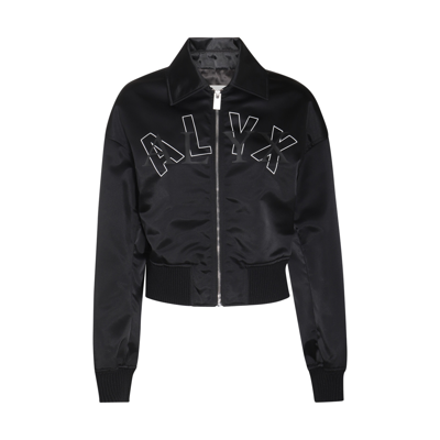 Shop Alyx Black Nylon Logo Bomber Jacket