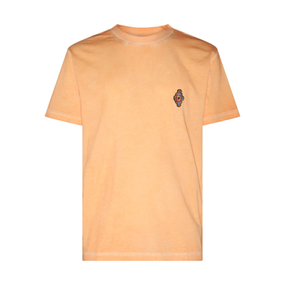Shop Marcelo Burlon County Of Milan Orange Cotton Sunset Cross T-shirt