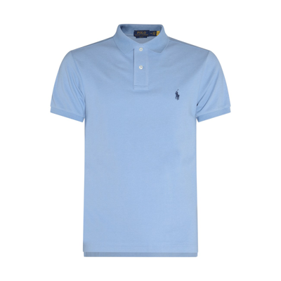 Shop Polo Ralph Lauren Sky Blue Cotton Polo Shirts
