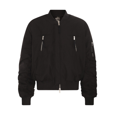 Shop Thom Krom Black Cotton Bomber Casual Jacket