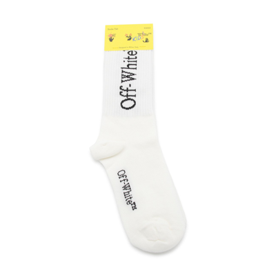 Shop Off-white White And Black Cotton Diagonal Socks
