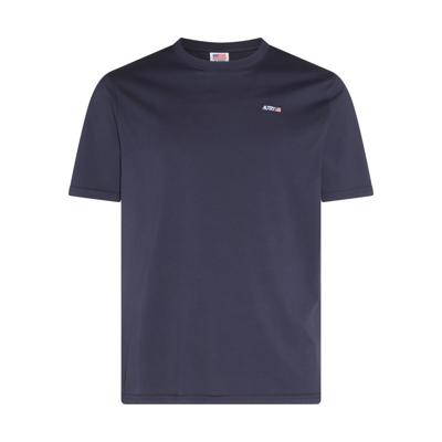 Shop Autry Navy Blue Cotton T-shirt