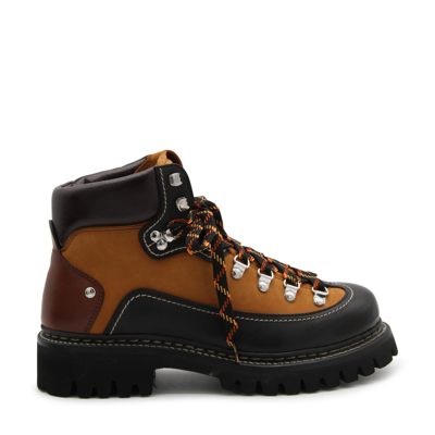 Shop Dsquared2 Brown And Black Leather Boots