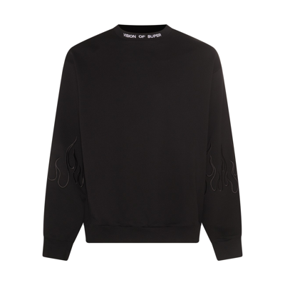 Shop Vision Of Super Black Cotton Sweatshirt