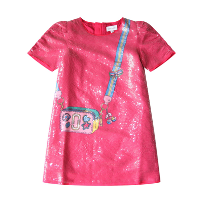 Shop Marc Jacobs Fuchsia Glitter T-shirt Dress