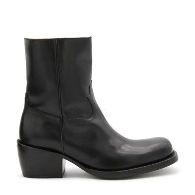Shop Dries Van Noten Black Leather Boots